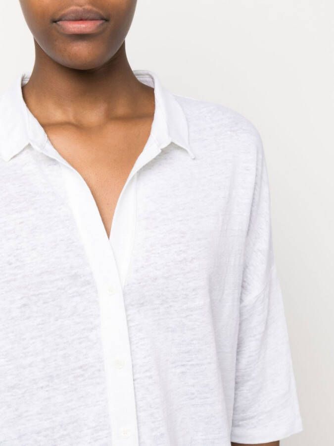 Majestic Filatures Linnen blouse Wit