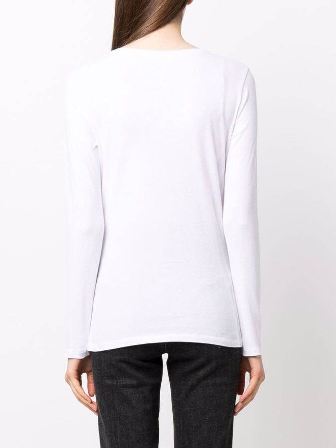 Majestic Filatures T-shirt met lange mouwen Wit