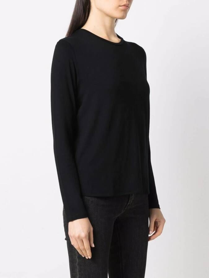Majestic Filatures T-shirt met lange mouwen Zwart