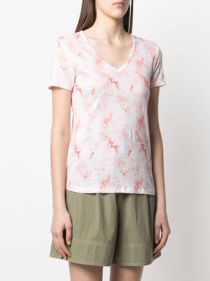 Majestic Filatures T-shirt met marmerprint Roze