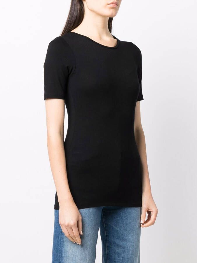 Majestic Filatures T-shirt met ronde hals Zwart