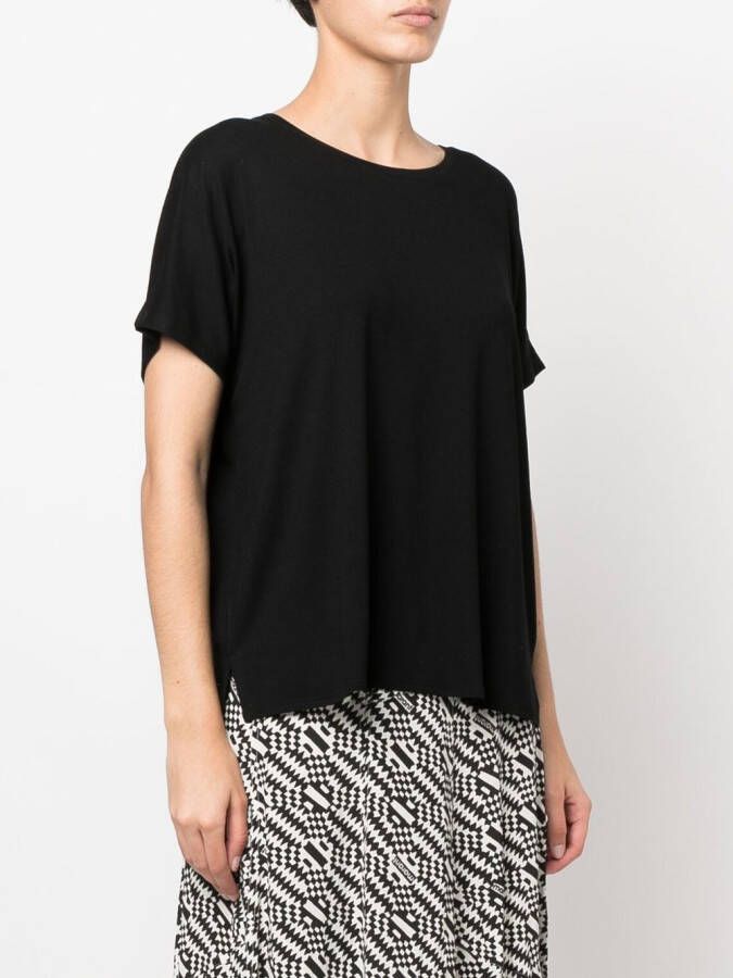 Majestic Filatures T-shirt met ronde hals Zwart