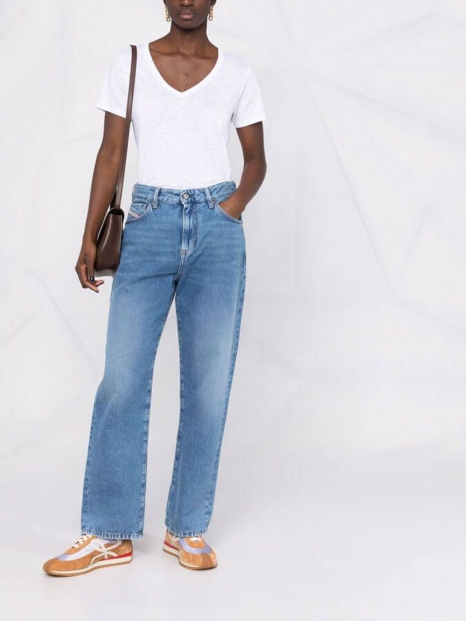Majestic Filatures T-shirt met V-hals Wit