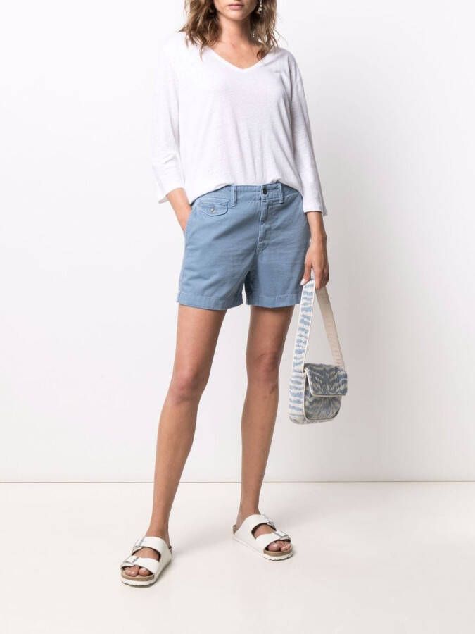 Majestic Filatures T-shirt met V-hals Wit