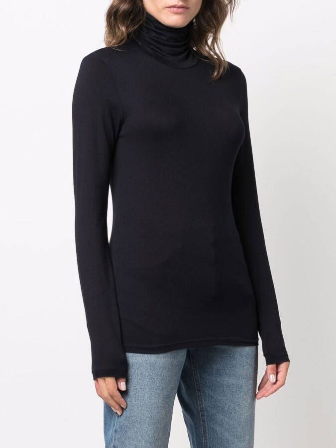 Majestic Filatures Top met col Blauw