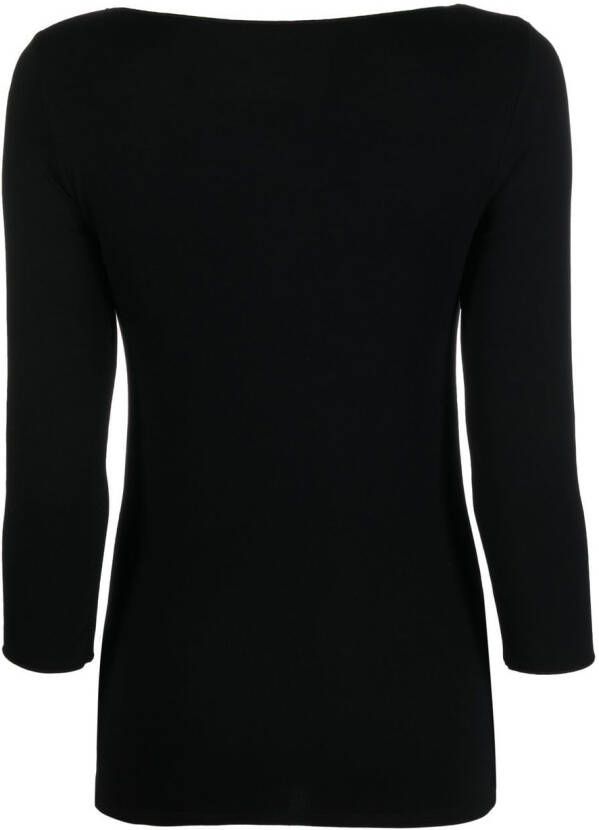 Majestic Filatures Top met U-hals Zwart