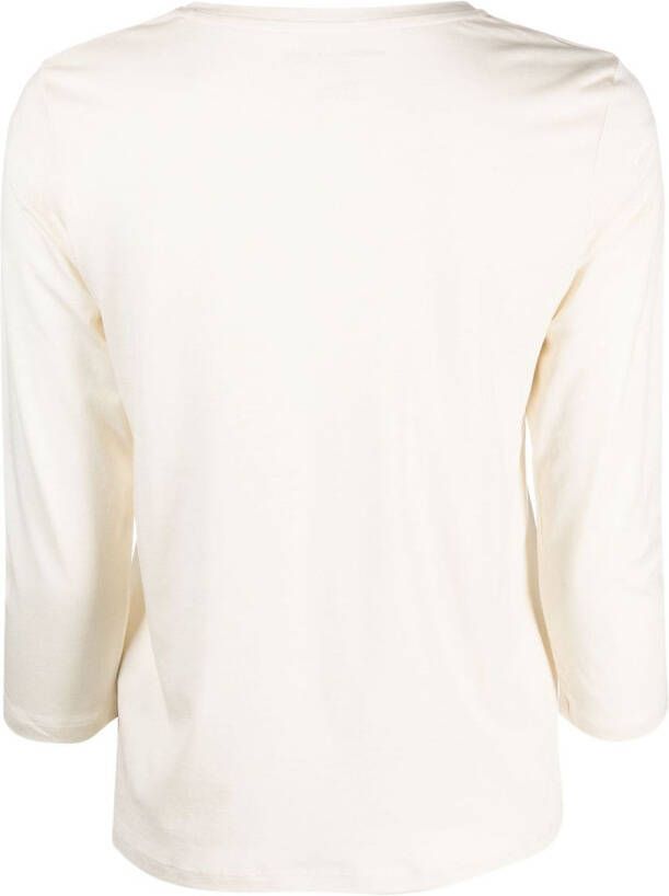 Majestic Filatures T-shirt met V-hals Beige