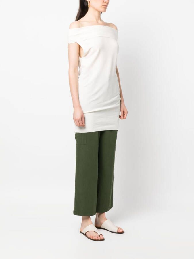 Malo off-shoulder knitted top Wit