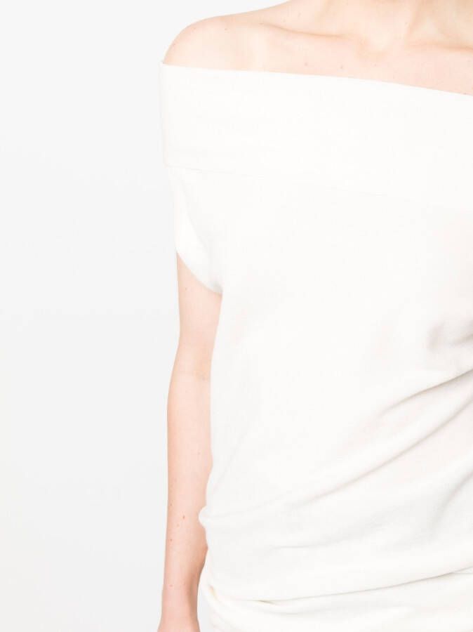 Malo off-shoulder knitted top Wit