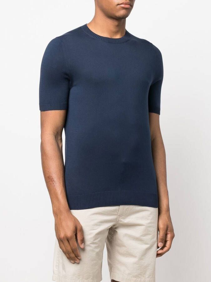 Malo Gebreide top Blauw