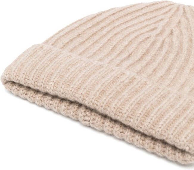 Malo Grofgebreide muts Beige