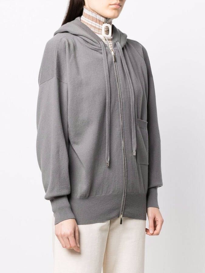 Malo Hoodie met rits Grijs