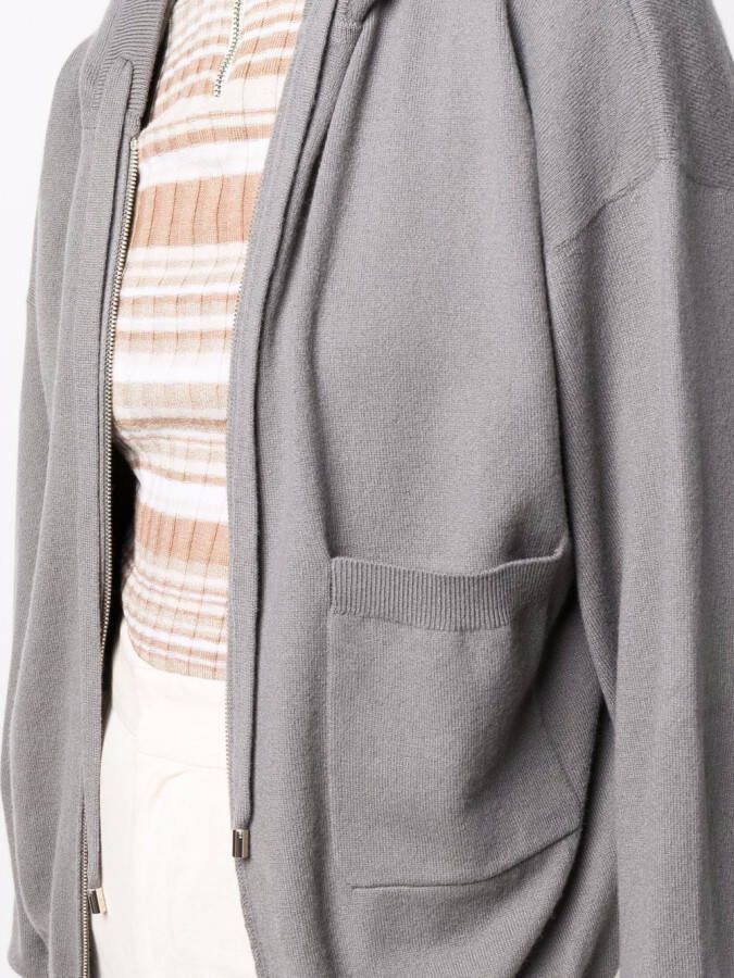 Malo Hoodie met rits Grijs