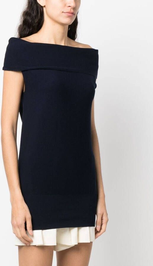 Malo Off-shoulder jurk Blauw