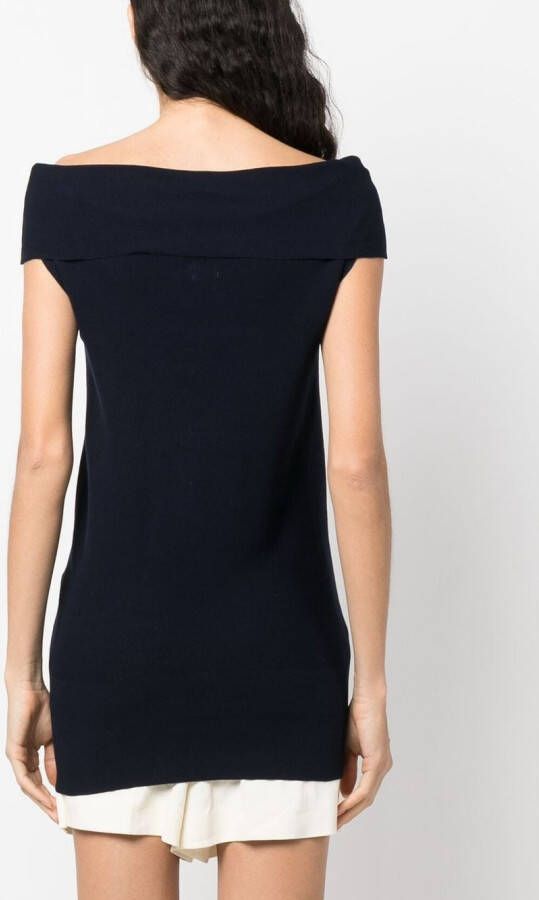Malo Off-shoulder jurk Blauw