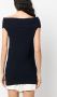 Malo Off-shoulder jurk Blauw - Thumbnail 4