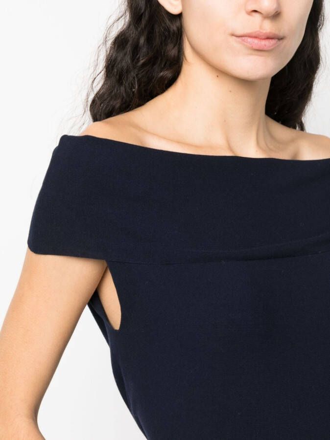 Malo Off-shoulder jurk Blauw