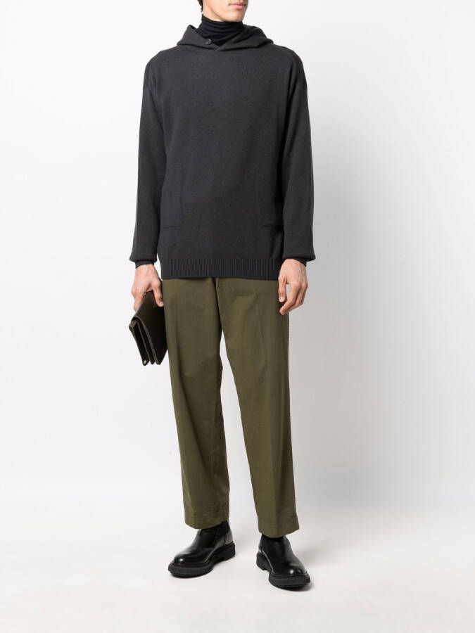 Malo Ribgebreide sweater Zwart