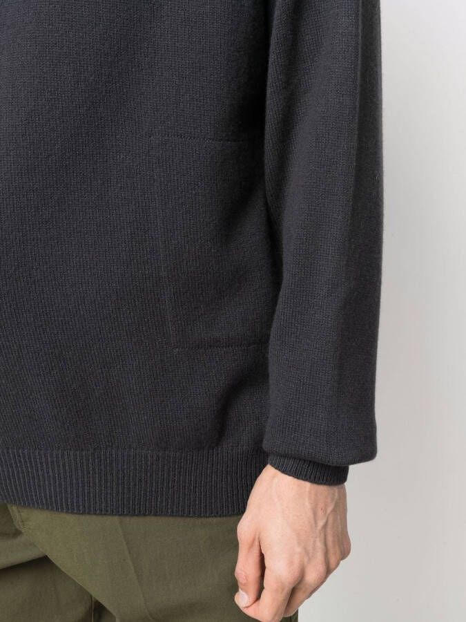 Malo Ribgebreide sweater Zwart