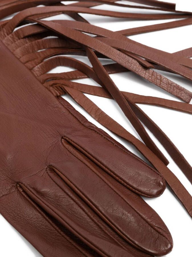 Manokhi Leren handschoenen Bruin