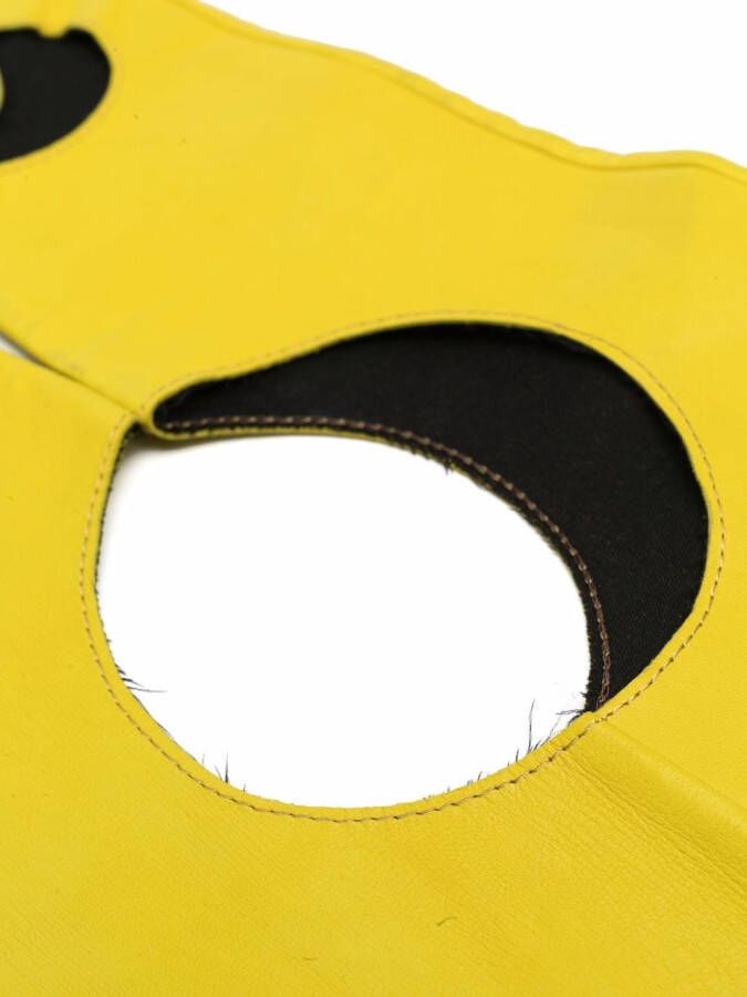 Manokhi Leren handschoenen Geel