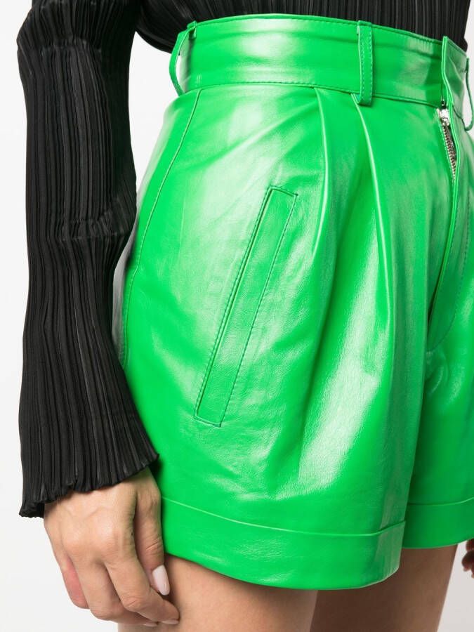 Manokhi Leren shorts Groen
