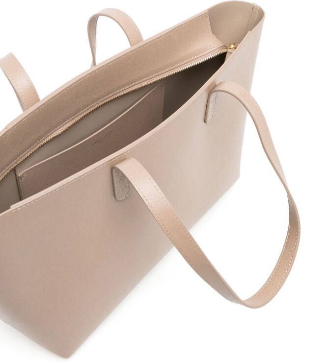 Mansur Gavriel Shopper met logo-reliëf Beige