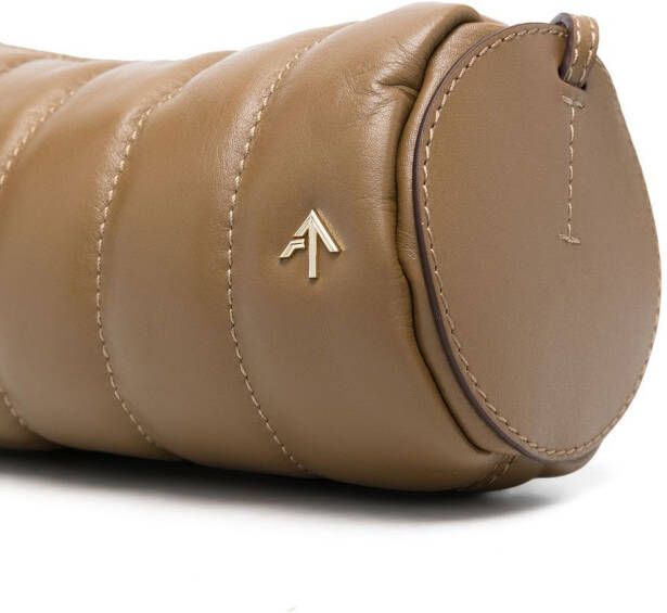 Manu Atelier Cylinder leren schoudertas Bruin