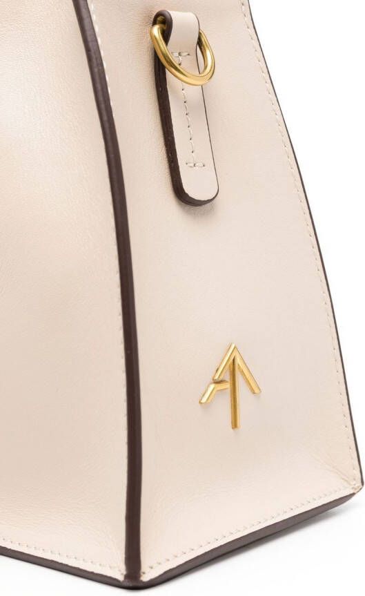 Manu Atelier Kesme leren schoudertas Beige