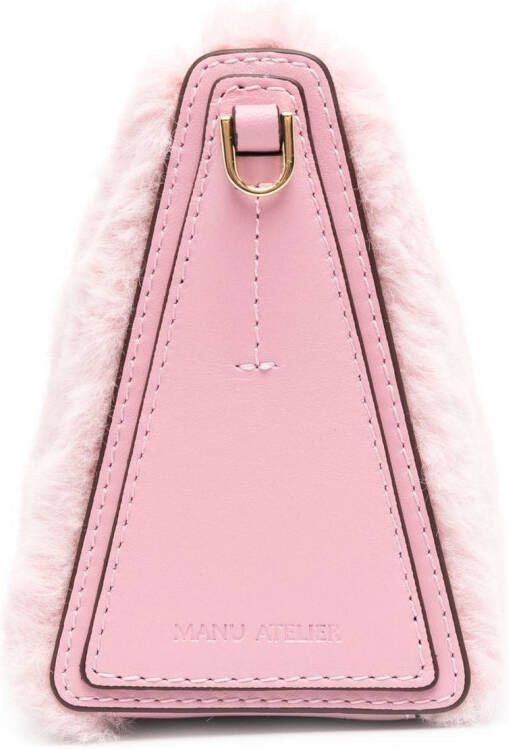 Manu Atelier Prism schoudertas van imitatiebont Roze