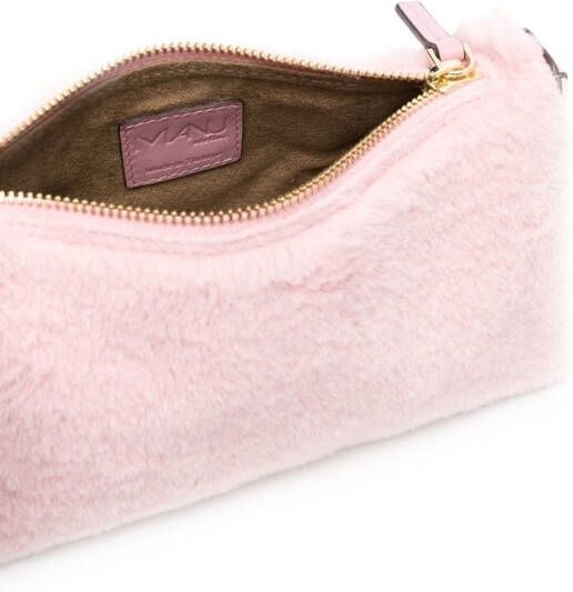 Manu Atelier Prism schoudertas van imitatiebont Roze