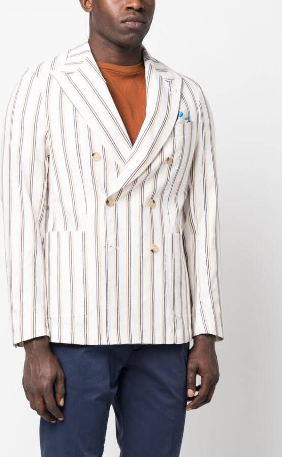 Manuel Ritz Gestreepte blazer Beige