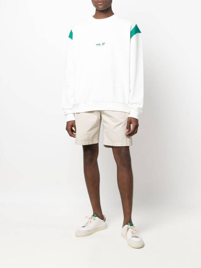 Manuel Ritz Sweater met geborduurd logo Wit