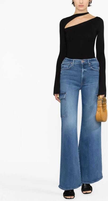 MANURI Sandy blouse met uitgesneden detail Zwart