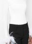 MANURI Blouse met veren afwerking Wit - Thumbnail 5