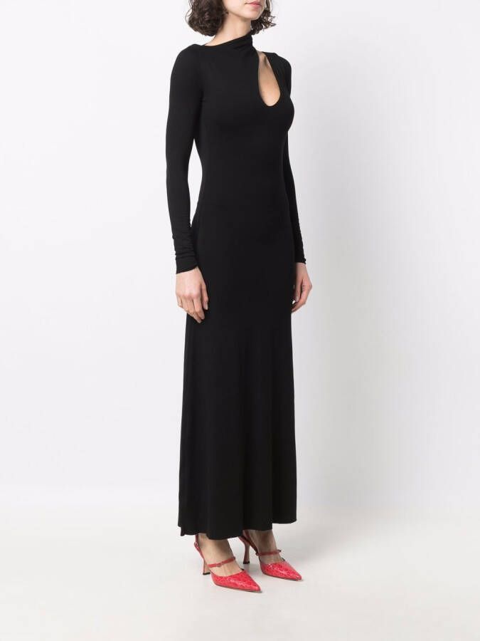 MANURI Jurk met uitgesneden detail Zwart