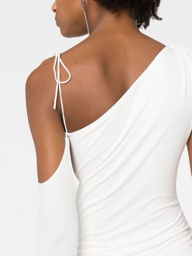 MANURI Midi-jurk met afneembare mouwen Wit