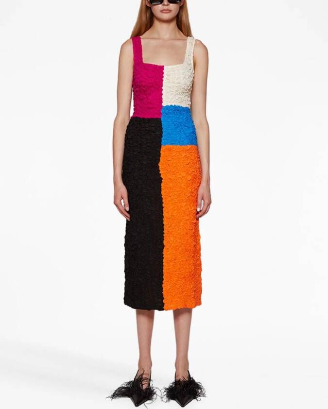Mara Hoffman Midi-jurk met colourblocking Oranje