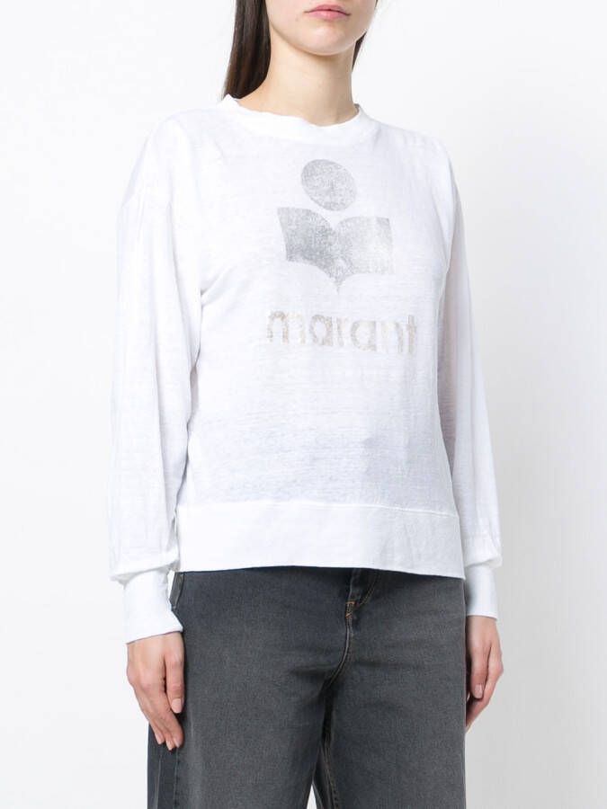MARANT ÉTOILE Klowia T-shirt met logoprint Wit
