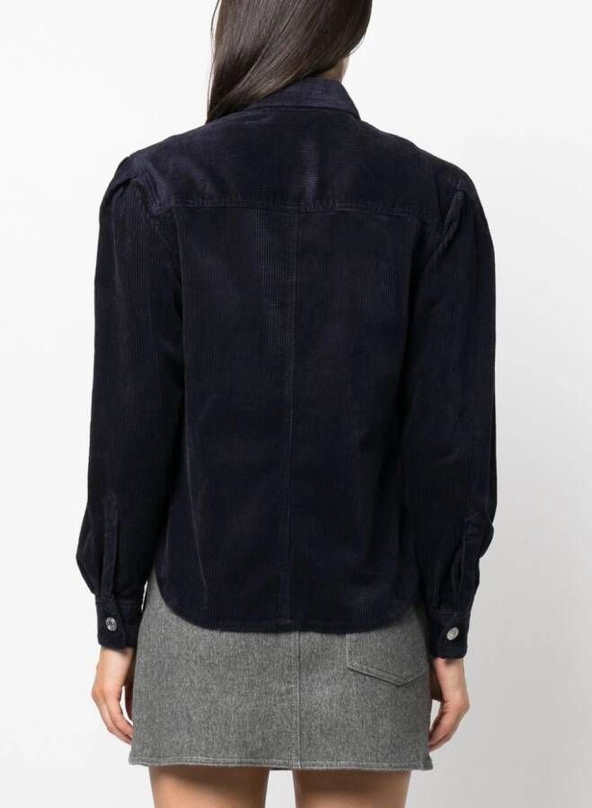MARANT ÉTOILE Renata ribfluwelen blouse Blauw