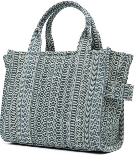 Marc Jacobs The Washed Monogram kleine shopper Blauw
