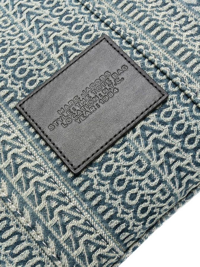 Marc Jacobs The Washed Monogram kleine shopper Blauw