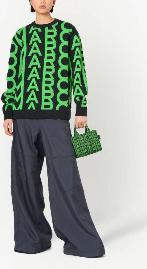 Marc Jacobs The Monogram leren crossbody shopper Groen