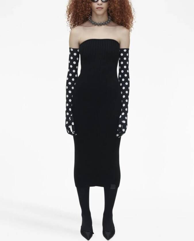 Marc Jacobs Ribgebreide jurk Zwart