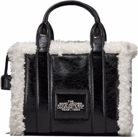 Marc Jacobs The Crinkle Leather Tote kleine shopper Zwart