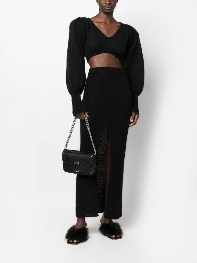Marc Jacobs The Sequin schoudertas met ketting Zwart