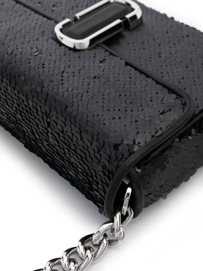 Marc Jacobs The Sequin schoudertas met ketting Zwart