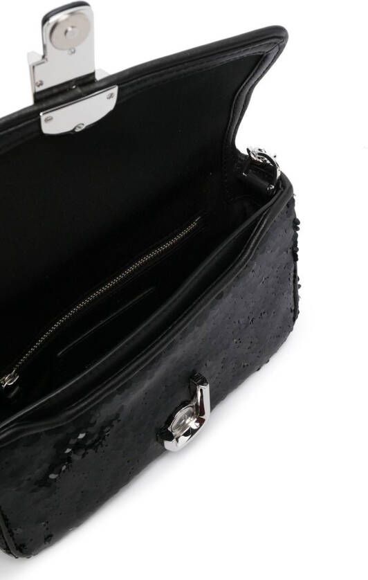 Marc Jacobs The Sequin schoudertas met ketting Zwart