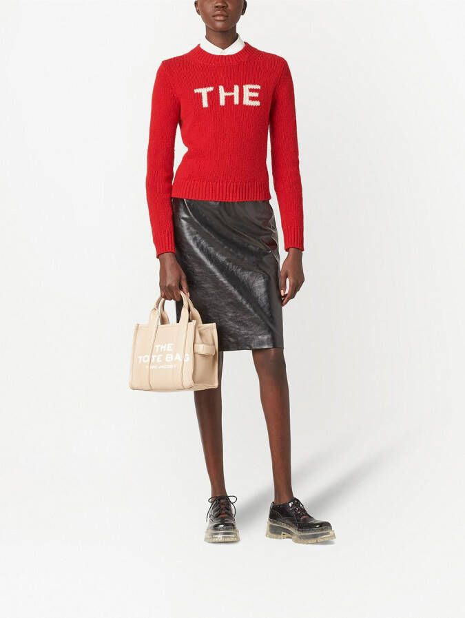 Marc Jacobs The Leather Tote kleine shopper Beige