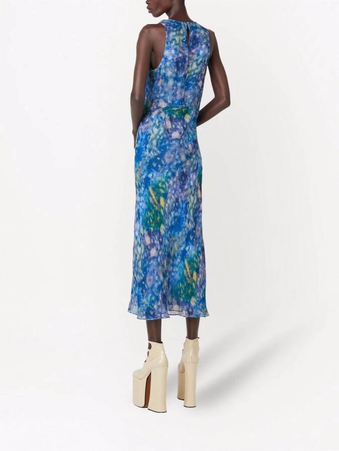 Marc Jacobs Midi-jurk met bloemenprint Blauw